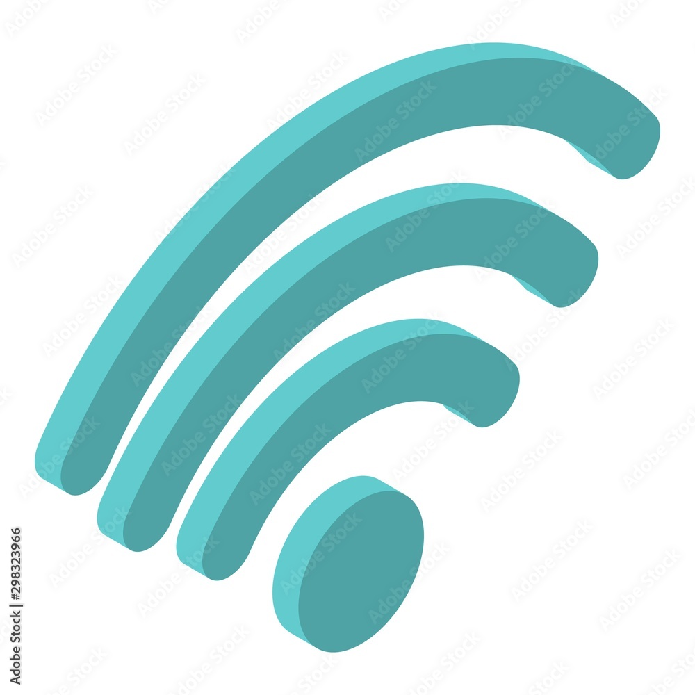 Wifi sign icon. Isometric of wifi sign vector icon for web design isolated on white background Wifi sign icon. Isometric of wifi sign vector icon for web design isolated on white background
