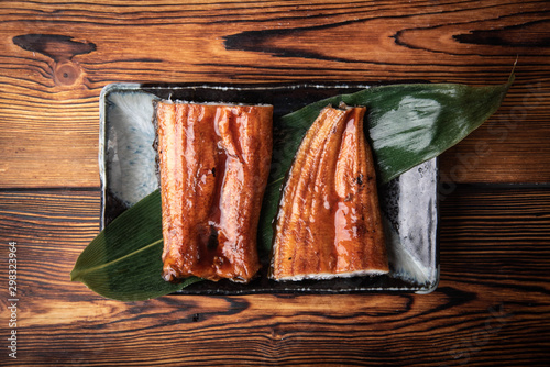 unagi, japanese eel on plate photo