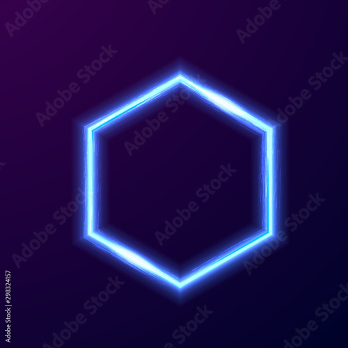 Hexagonal Border with Light Effects. Vector for your party