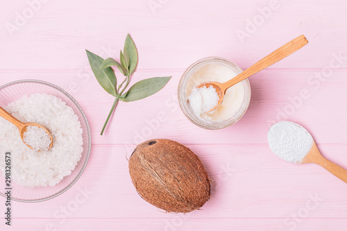 Coconut oil, white clay powder and sea salt