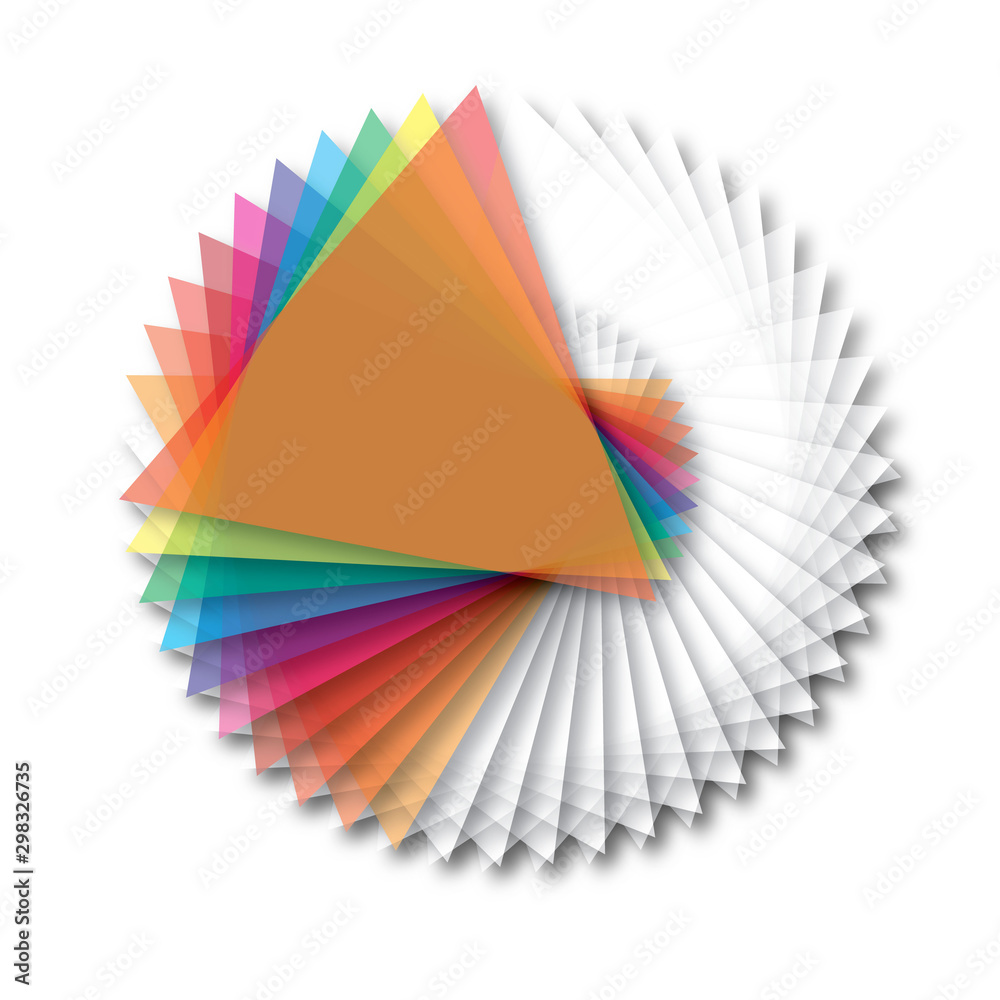Colorful 3d triangles vector logo for company and business