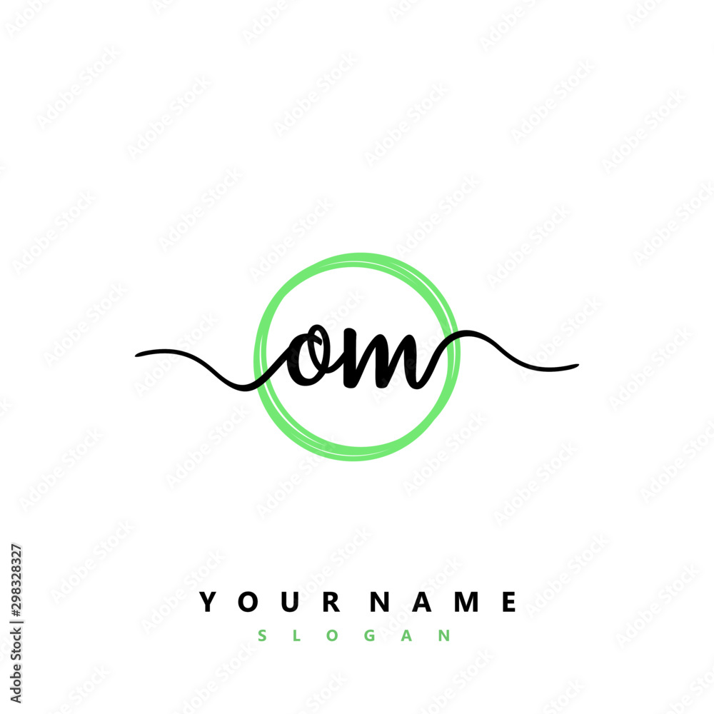 OM Initial handwriting logo vector OM Initial handwriting logo vector