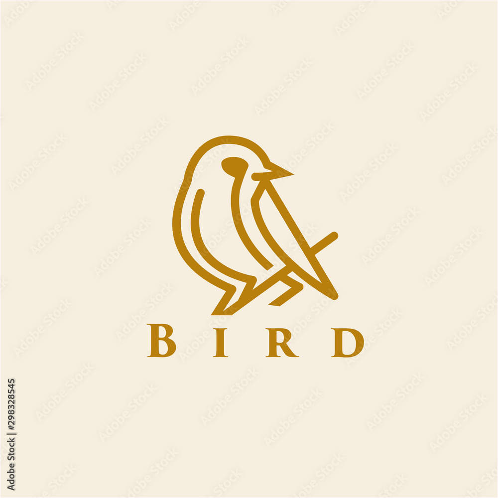 Obraz premium simple line art bird - logo design 