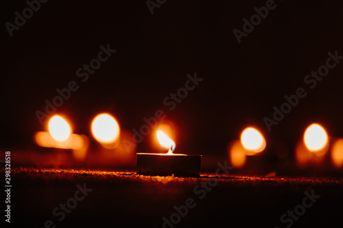 Closeup shot of Deepavali lamp during the Diwali Festival in Gujarat, India