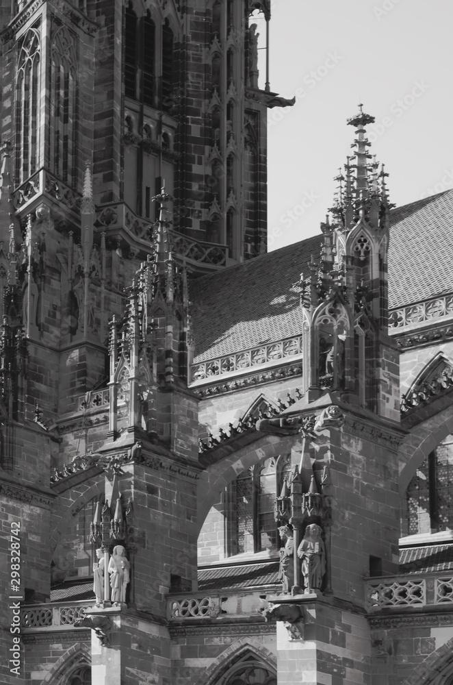 Detail of Freiburg Münster medieval cathedral
