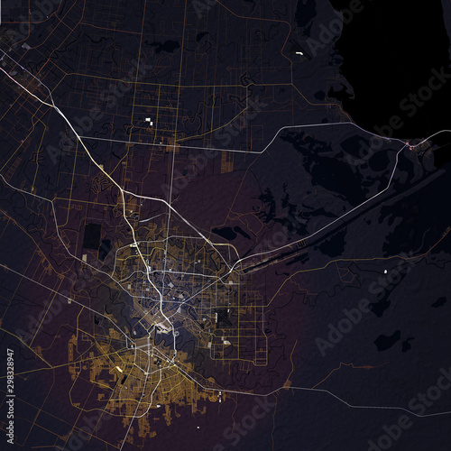 Map Brownsville city. Texas