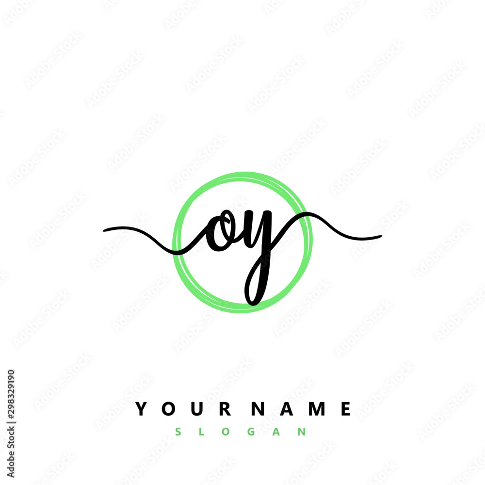 OY Initial handwriting logo vector OY Initial handwriting logo vector