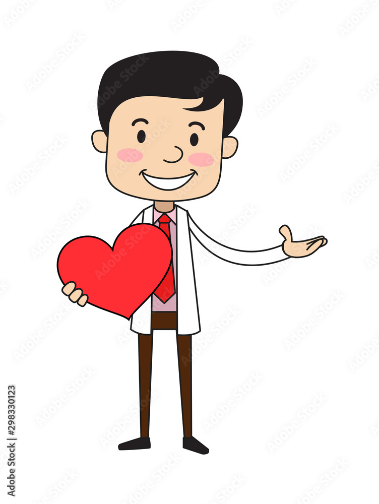 Dentist - Holding a Heart and Showing with Hand Dentist - Holding a Heart and Showing with Hand