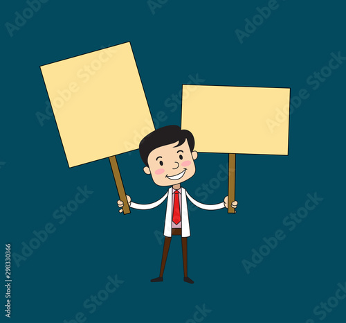 Dentist - Holding Placards in Both Hands