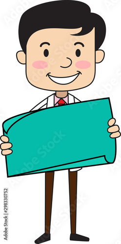 Dentist - Holding a Paper Banner