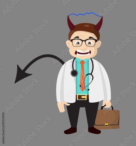 Dermatologist Doctor - Standing in Angry Mood