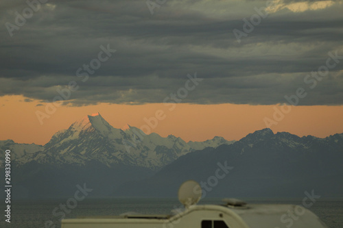 Blick auf die Berge in Neuseeland mit Fernsicht