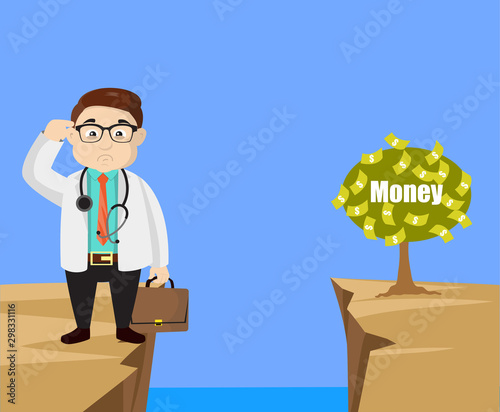 Dermatologist Doctor - Thinking How to Reach Close to Money Plant