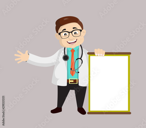 Dermatologist Doctor - Joyfully Presenting a Blank  Board