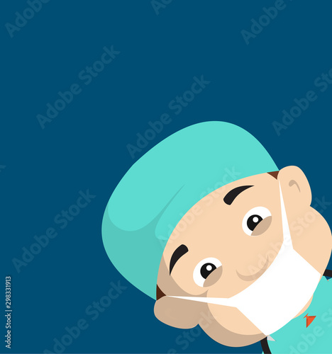 Dermatologist Doctor - Empty Space with Head in Corner