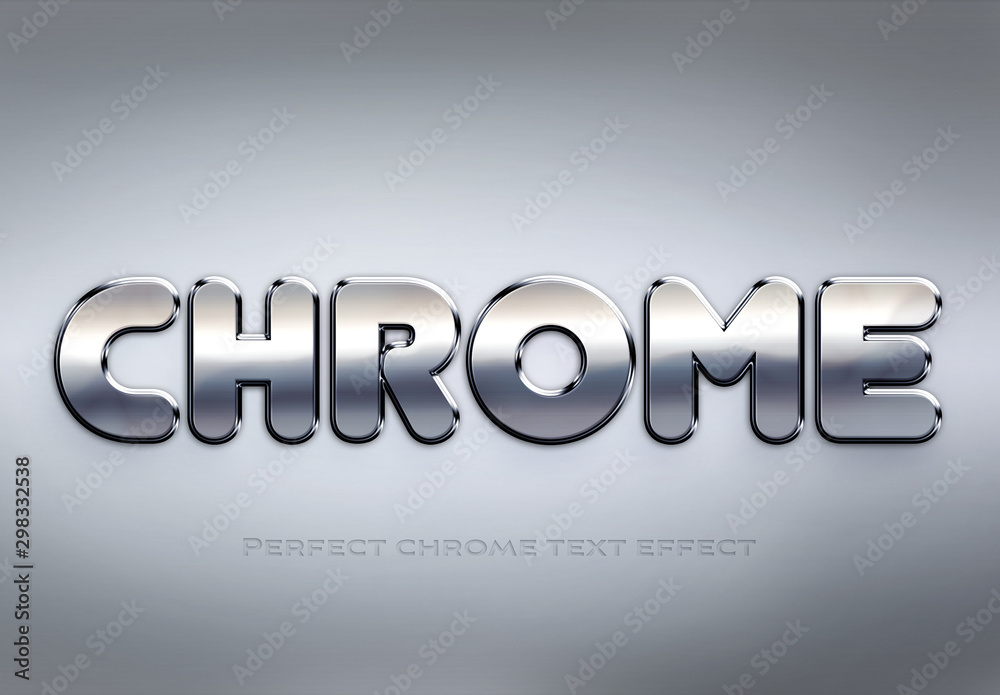 Chrome Text Effect Mockup Stock Template | Adobe Stock