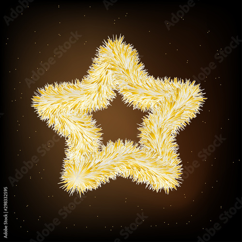 Golden star for christmas and new year
