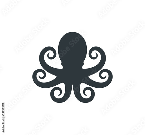 Octopus logo. Isolated octopus on white background