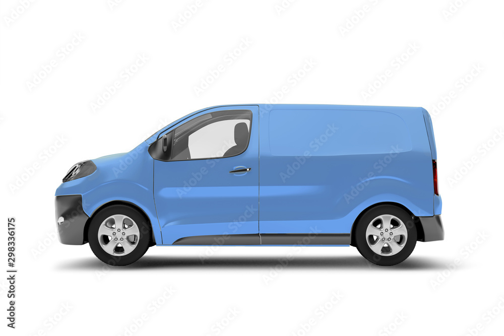 Mock up of a van on a white background - 3d rendering