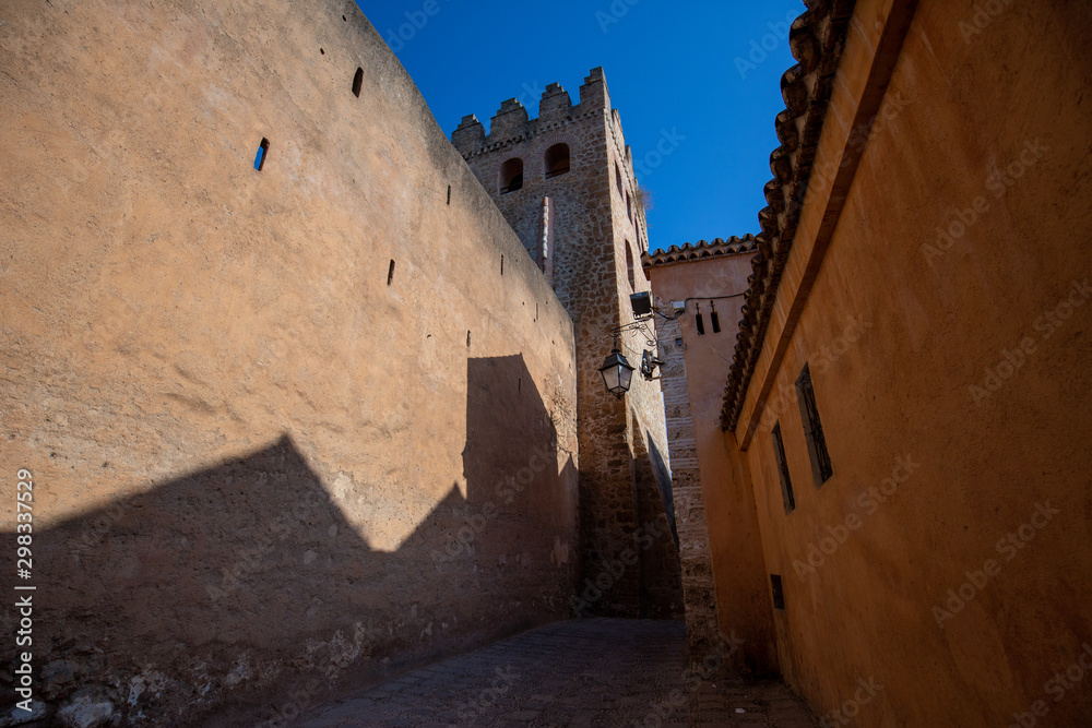Castle of Chefchaouen city and historical mosques and buildings near the castle, Morocco