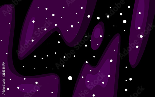 Vector space background with copy space. Cute flat style template with Stars in Outer space.