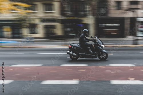 Motorcycle in Madrid street