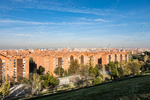 Madrid panorama view from nearby hill