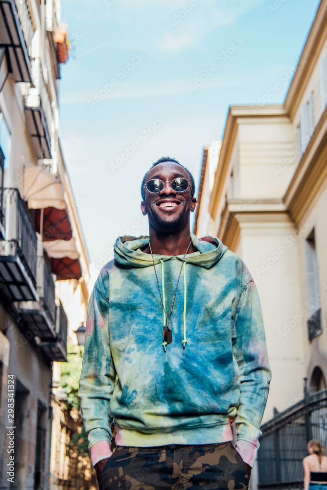 Portrait of happy young man in the city Portrait of happy young man in the city