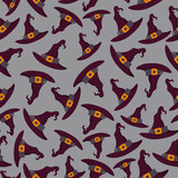 seamless pattern with witch hat