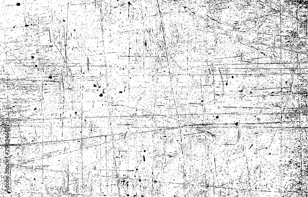 Scratched Grunge Urban Background Texture Vector. Dust Overlay Distress Grainy Grungy Effect. Distressed Backdrop Vector Illustration. Isolated Black on White Background. EPS 10.