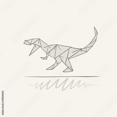 t-rex origami illustration