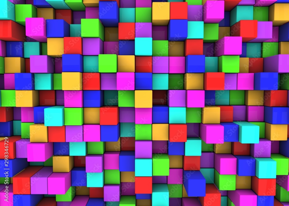Abstract colorful background of colorful cubes