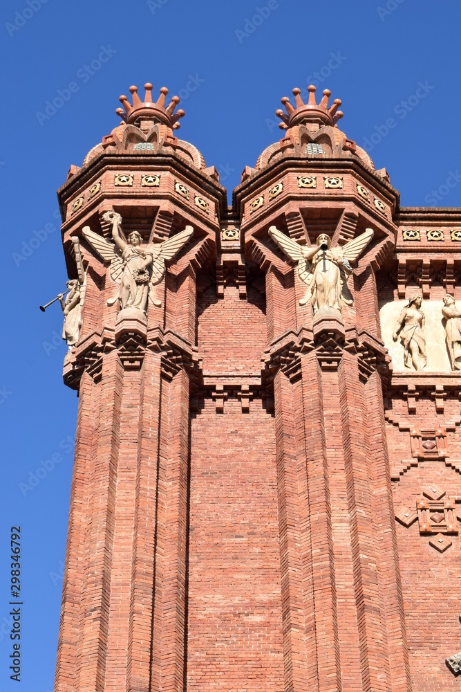 Detail of Brick Monument with Sculpted Angels 3350-039