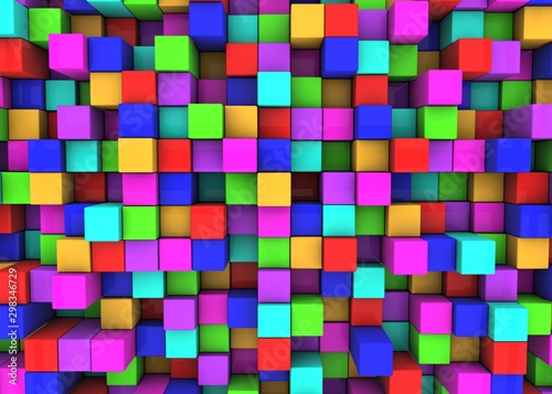Abstract colorful background of colorful cubes