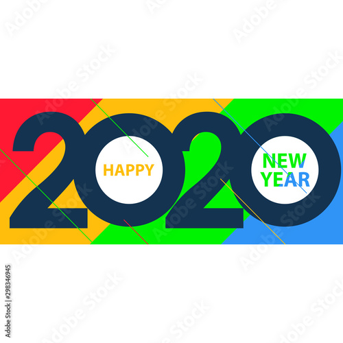 Happy new year 2020 design template. Design for calendar, greeting cards or print. Year of rat patronage