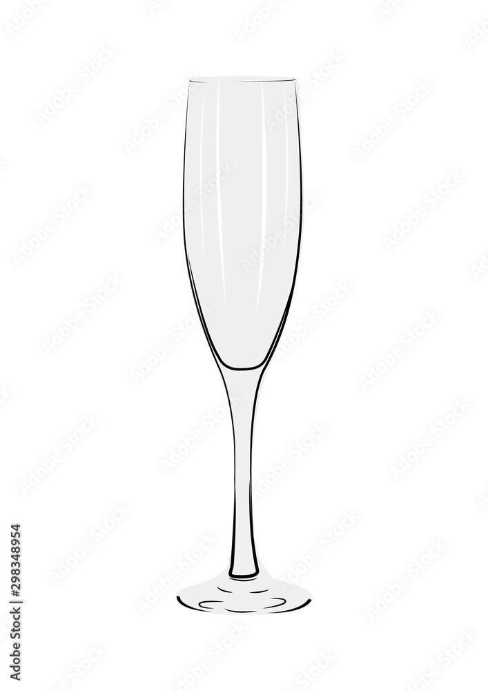Champagne flute realistic vector illustration isolated Champagne flute realistic vector illustration isolated
