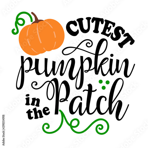 Cutest Pumpkin in the patch vector.  Pumpkin digital files. Fall decor. Thanksgiving  signs. Autumn Fall drawing. Isolated transparent background.
