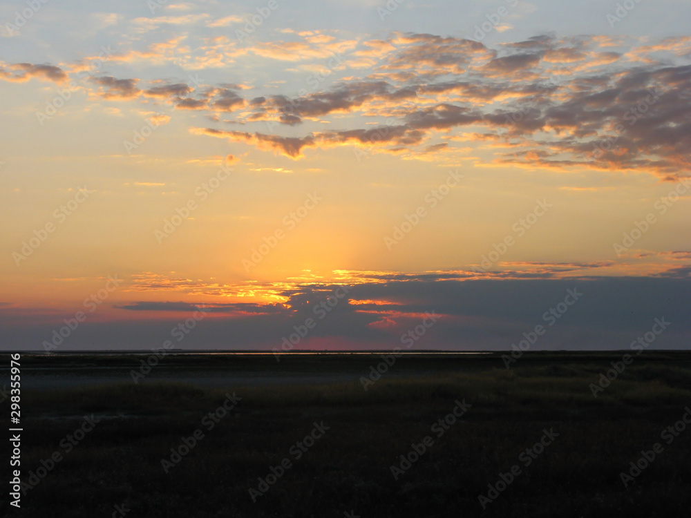 Fototapeta premium Sunset at Syvash lake