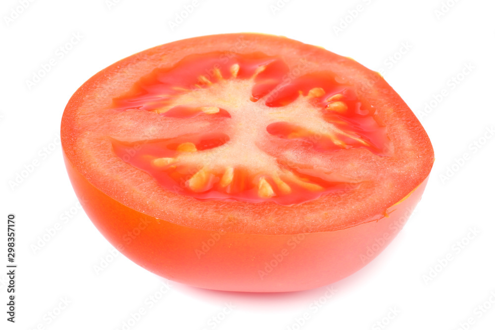 slice of tomato isolated on white background slice of tomato isolated on white background
