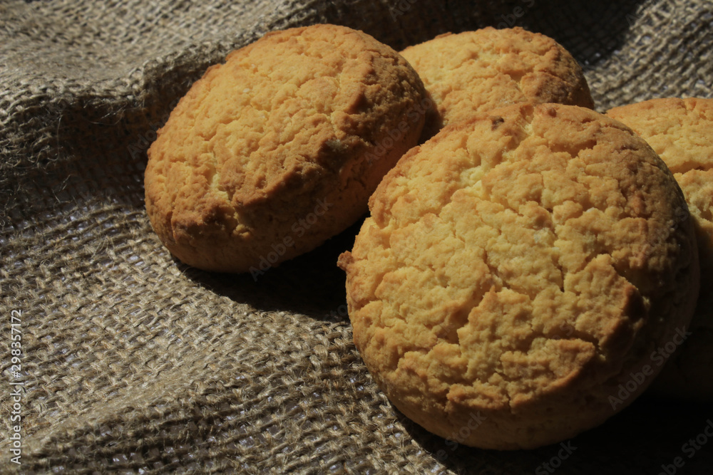 Cookies on a piece of cloth Cookies on a piece of cloth
