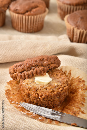 Homemade pumpkin muffin photo