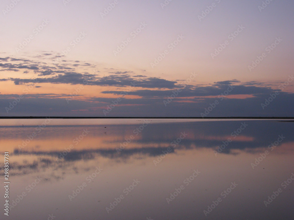 Sunset at Syvash lake