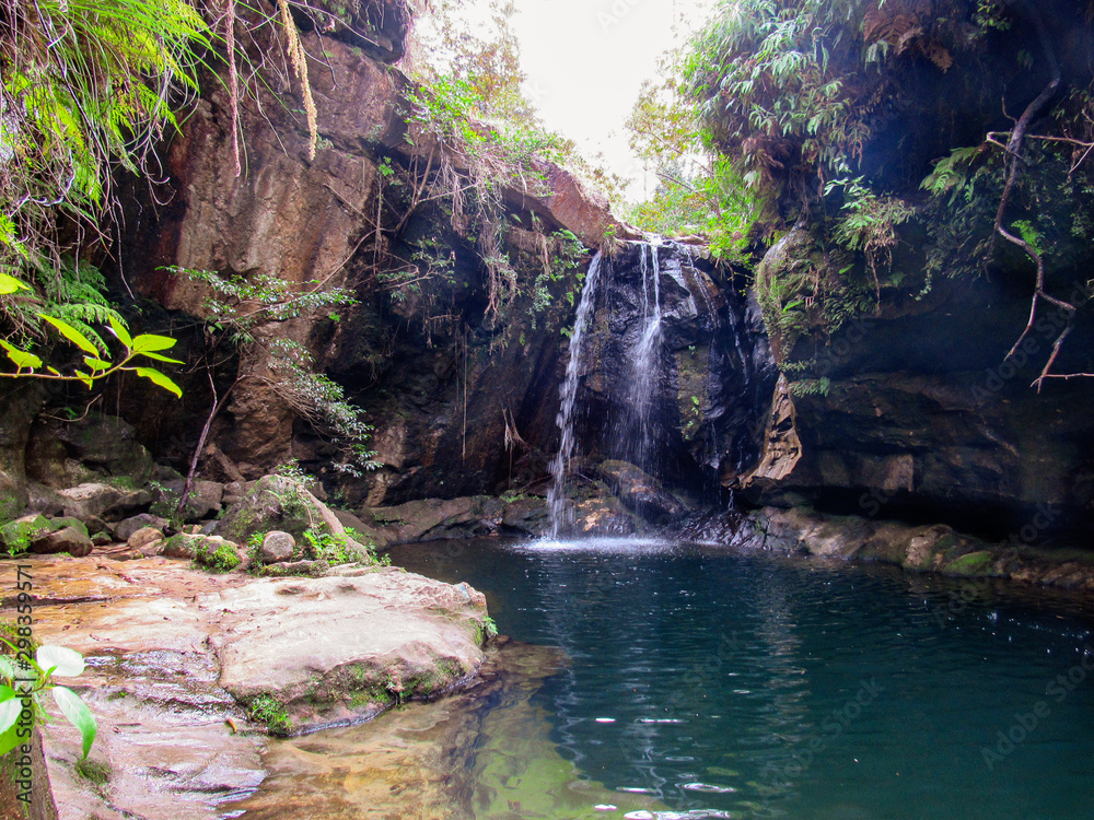Fototapeta premium Flowing water and natural pool in the Isalo National Park in Madagascar