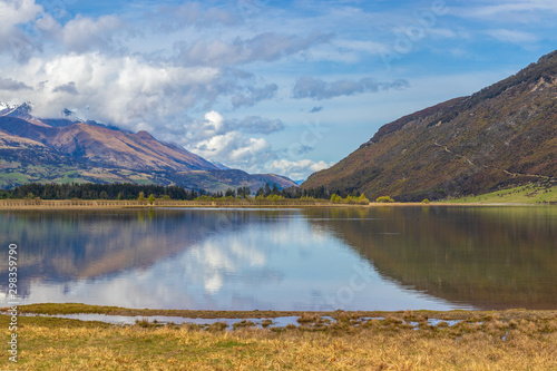 Diamond lake near Kinloch, Otago, New Zealand photo