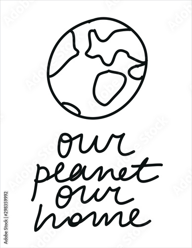 Canvas Print Minimalist vector illustration with planet
