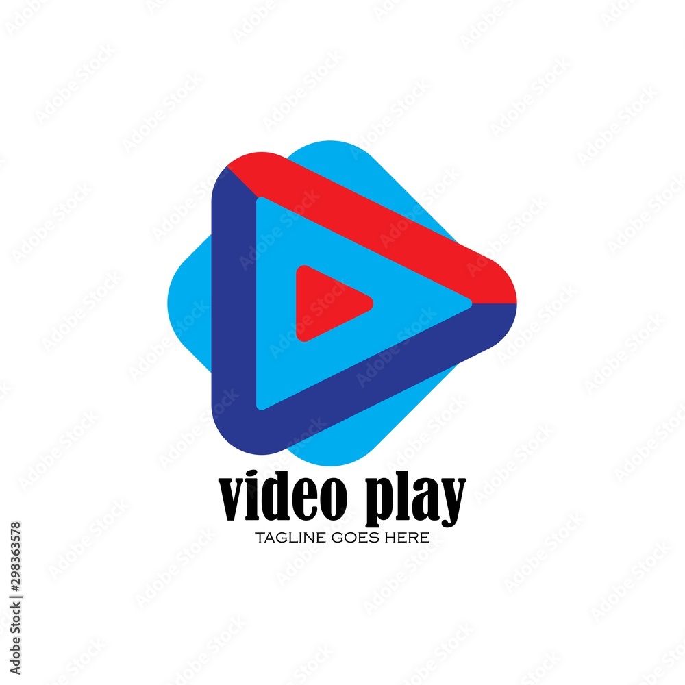 colorful play media logo design template. triangle play icon symbol design colorful play media logo design template. triangle play icon symbol design