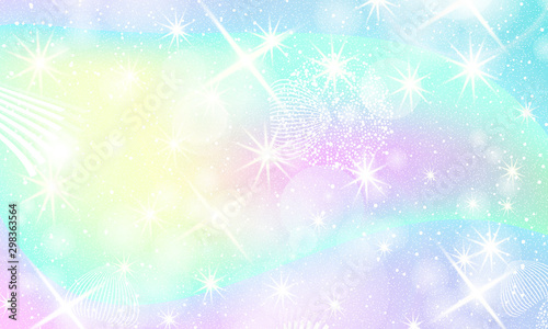 Fairy background. Unicorn pattern.