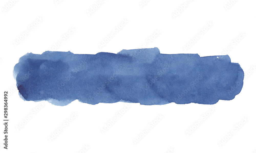 Watercolor drawing of blue stripe on white