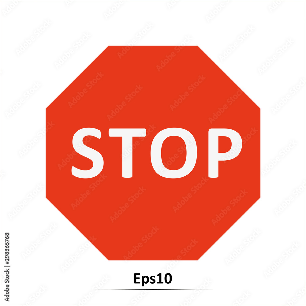 Road sign. Stop sign icon. Vector Illustration. Red prohibition sign. Stop symbol Road sign. Stop sign icon. Vector Illustration. Red prohibition sign. Stop symbol