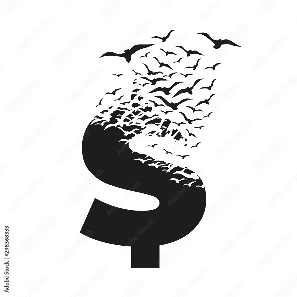 Symbol $ with effect of destruction. Dispersion. Birds